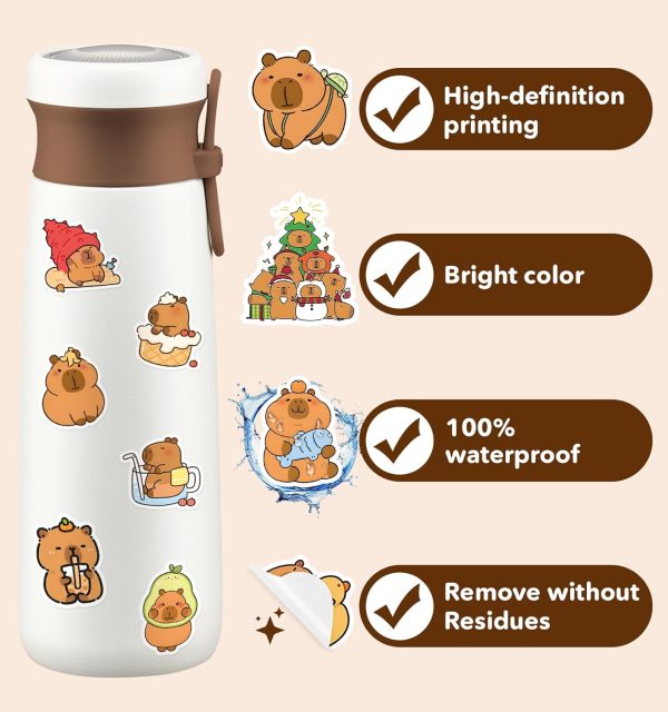 Capybara Stickers by pindda for Laptops and Water Bottles-1