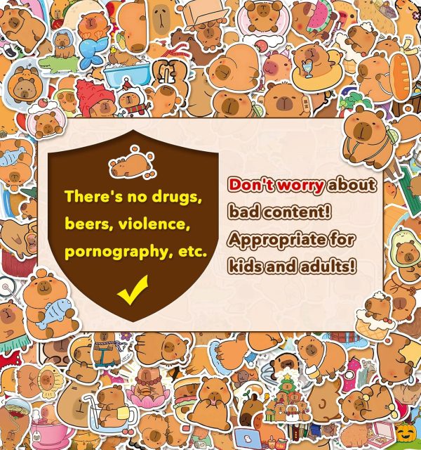 Capybara Stickers by pindda for Laptops and Water Bottles-4