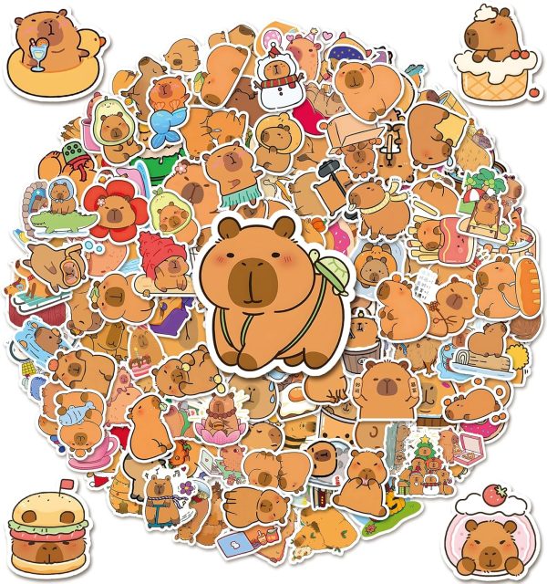 Capybara Stickers by pindda for Laptops and Water Bottles-0