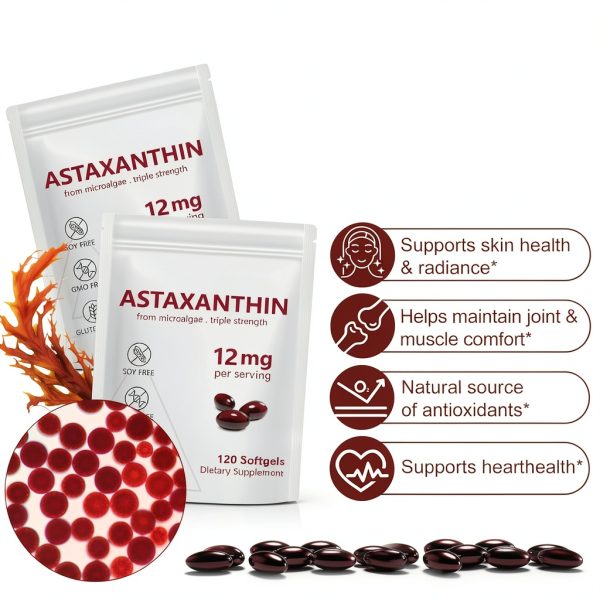 Eing US Astaxanthin Softgels 12mg Triple Strength-3