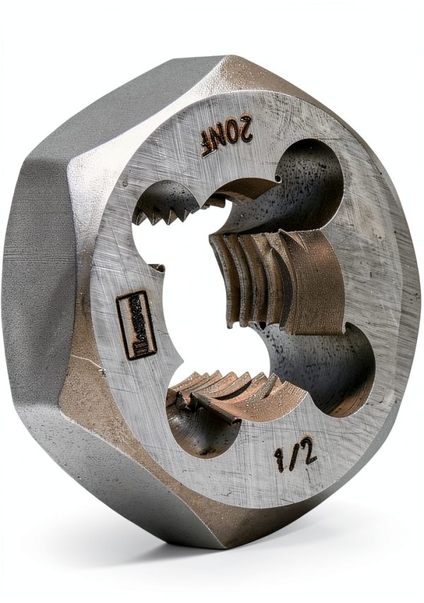 IRWIN DIE 1/2"-20NF 1" HEX Threading Die Shock-Resistant S2 Steel-0