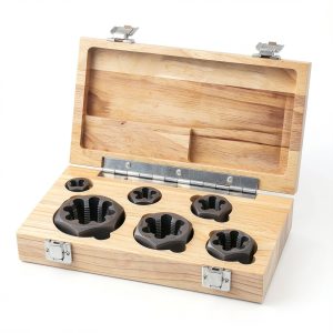 Drill America NPT Pipe Die Set 6-Piece Hex Threading, Steel Case-0