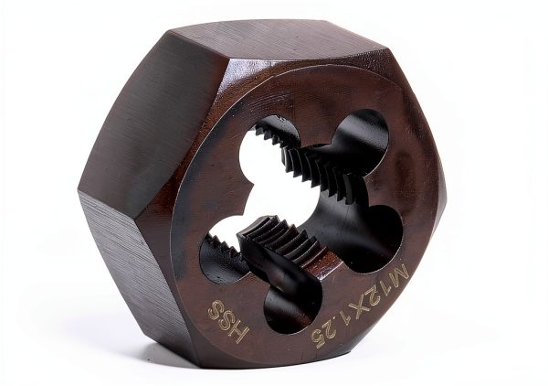 HARFINGTON Hex Threading Die M12 x 1.25 Metric Thread Right Hand High Speed Steel Rethreading Fixed Die Screw Cutting Tapping Repair Tool-2